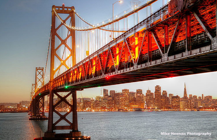 Bay Bridge at sunset by Mike Heenan